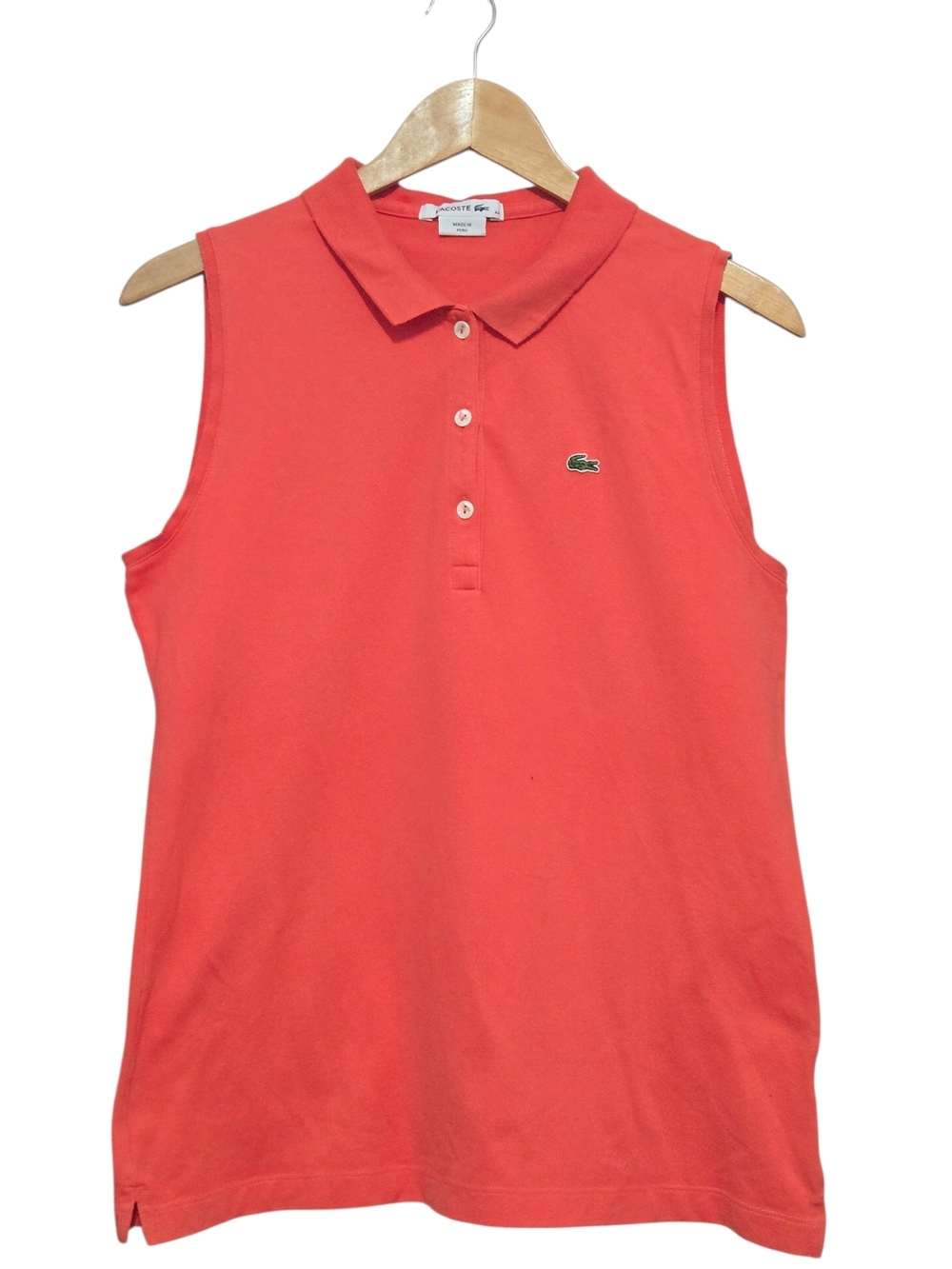 Lacoste Women’s  Sleeveless Polo Top in Coral Size EU 44